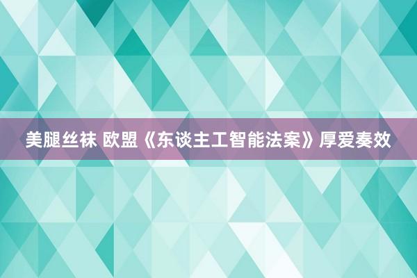 美腿丝袜 欧盟《东谈主工智能法案》厚爱奏效