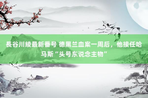 長谷川綾最新番号 德黑兰血案一周后，他接任哈马斯“头号东说念主物”