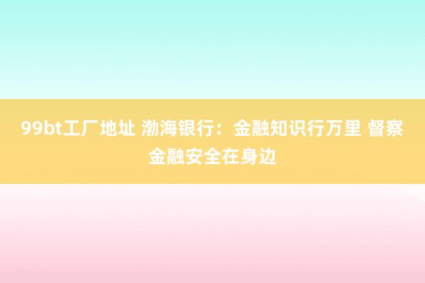 99bt工厂地址 渤海银行：金融知识行万里 督察金融安全在身边