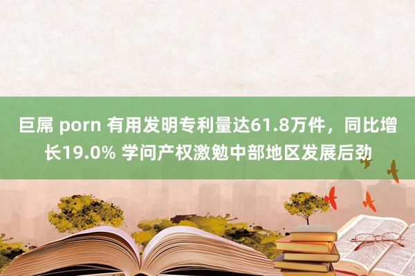 巨屌 porn 有用发明专利量达61.8万件，同比增长19.0% 学问产权激勉中部地区发展后劲