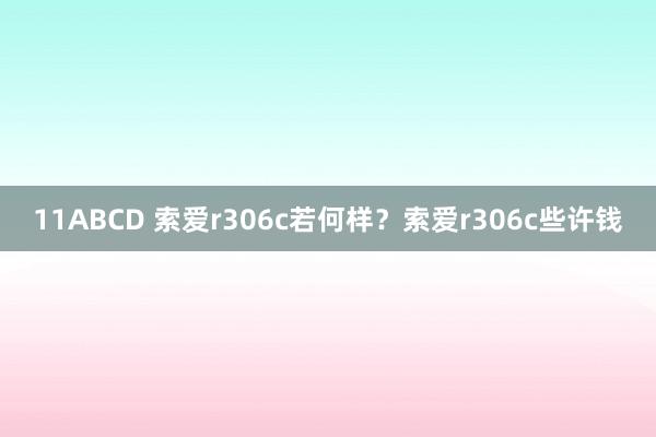 11ABCD 索爱r306c若何样？索爱r306c些许钱