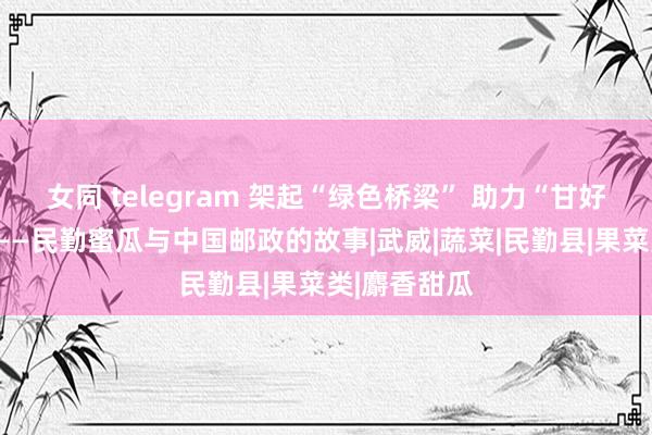 女同 telegram 架起“绿色桥梁” 助力“甘好意思奇迹”——民勤蜜瓜与中国邮政的故事|武威|蔬菜|民勤县|果菜类|麝香甜瓜