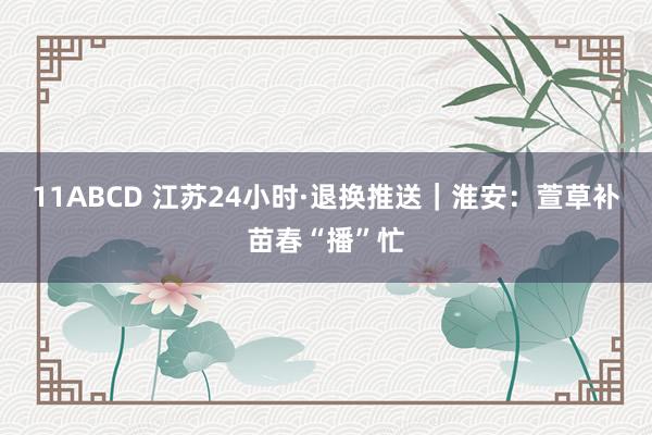 11ABCD 江苏24小时·退换推送｜淮安：萱草补苗春“播”忙